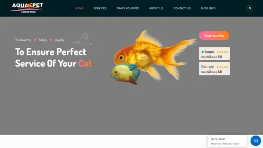 Scam Website Screenshot Aquapetlogistics.com