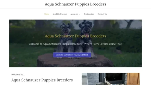 Scam Website Screenshot Aquaschnauzerpuppiesbreeders.com