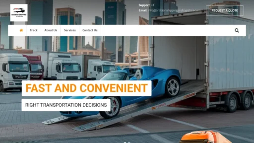 Scam Website Screenshot Arabianshippingandlogistics.com