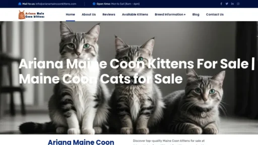 Scam Website Screenshot Arianamaincoonkittens.com