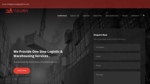 Scam Website Screenshot Atlascargologistics.com