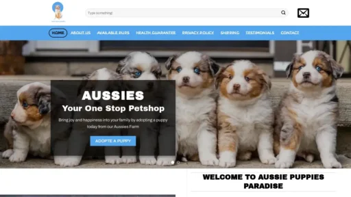 Scam Website Screenshot Aussiepuppiesparadise.com
