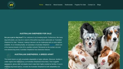 Scam Website Screenshot Australianshepherdforsale.com