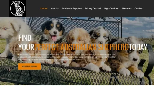 Scam Website Screenshot Australianshepherdscompanion.com