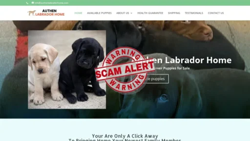Scam Website Screenshot Authenlabradorhome.com