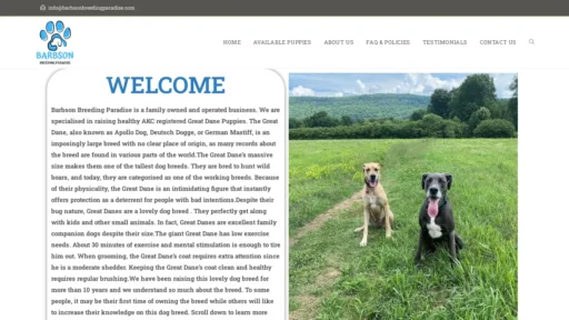 Scam Website Screenshot Barbsonbreedingparadise.com