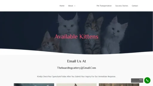 Scam Website Screenshot Bellamyboardingcattery.com