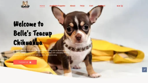 Scam Website Screenshot Bellesteacupchihuahua.com