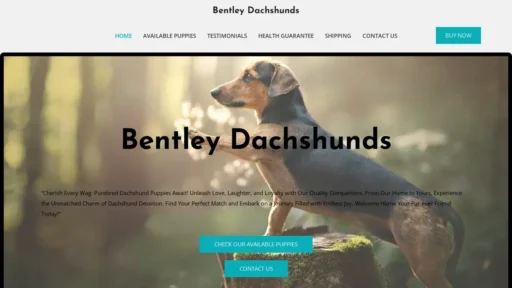 Scam Website Screenshot Bentleydachshunds.com