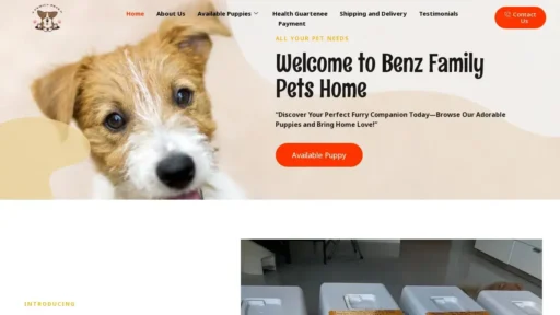 Scam Website Screenshot Benzfamilypetshome.com