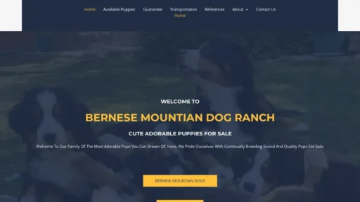 Scam Website Screenshot Bernesemountaindogsranch.com