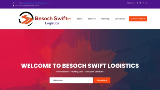 Scam Website Screenshot Besochswiftlogistics.com