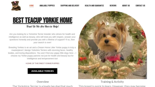 Scam Website Screenshot Bestyorkiehomepuppies.com