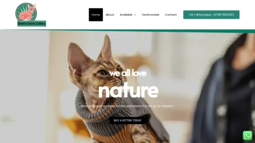 Scam Website Screenshot Beverlyemarycattery.co.za