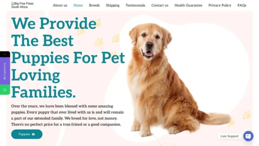 Scam Website Screenshot Bigfivepaws.com