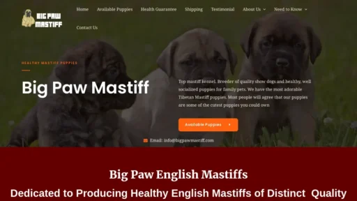 Scam Website Screenshot Bigpawmastiff.com