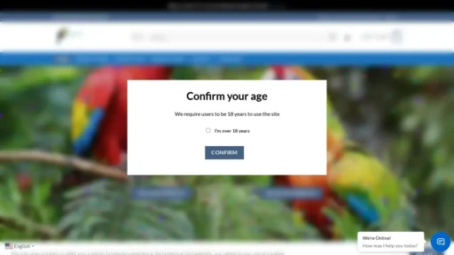 Scam Website Screenshot Birdspetsforrehoming.com