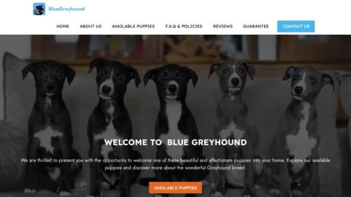 Scam Website Screenshot Bluegreyhounds.com