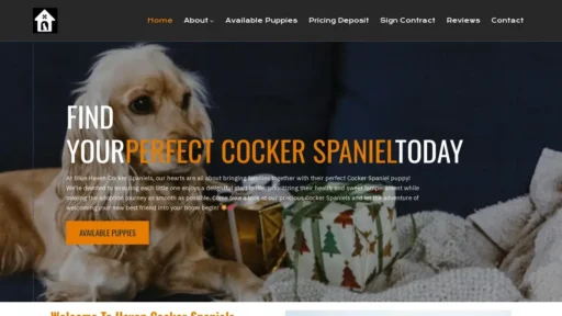Scam Website Screenshot Bluehavencockerspaniels.com