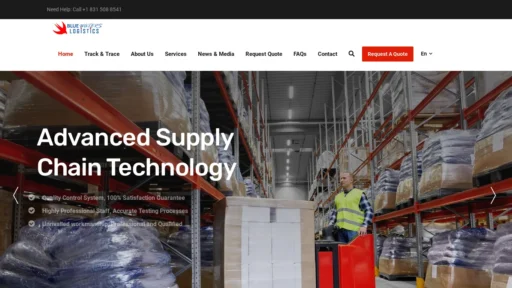 Scam Website Screenshot Bluewaterslogistics.com