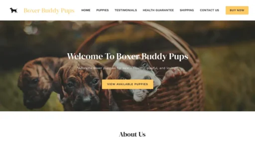 Scam Website Screenshot Boxerbuddypups.com