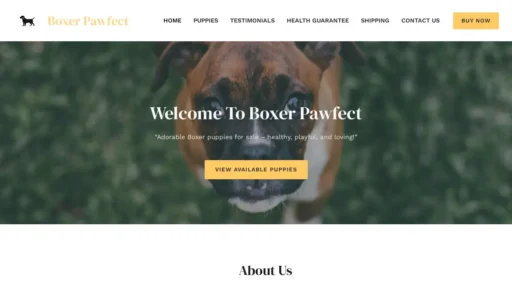 Scam Website Screenshot Boxerpawfect.com