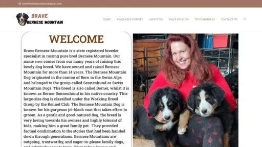 Scam Website Screenshot Bravebernesemountain.com