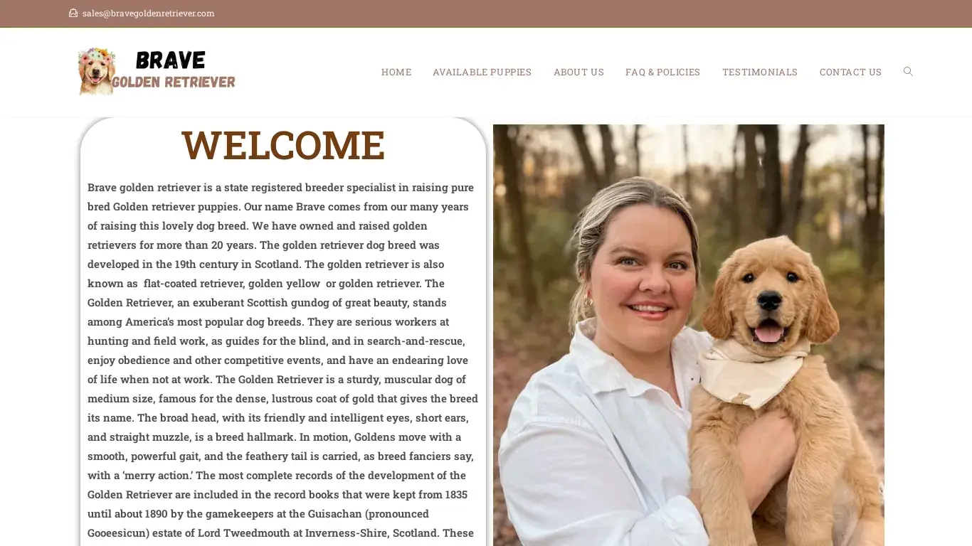 is Brave Golden Retriever – Licensed Golden Retriver Breeders legit? screenshot