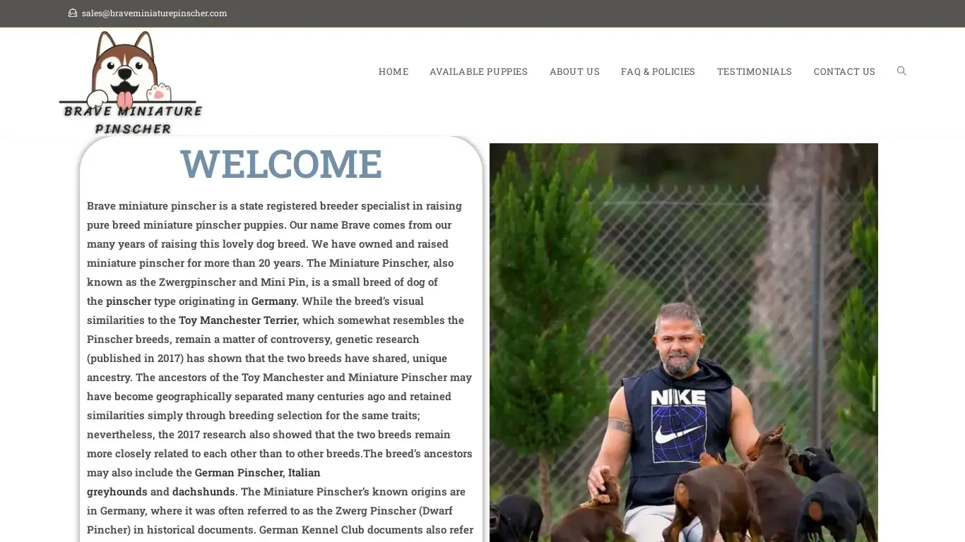 is Brave Miniature Pinscher – Licensed Miniature pinscher Breeders legit? screenshot