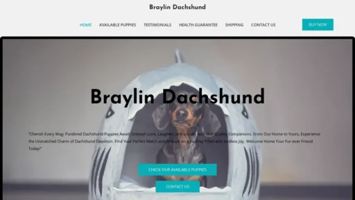 Scam Website Screenshot Braylindachshund.com