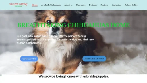 Scam Website Screenshot Breathtakinchihuahuas.com