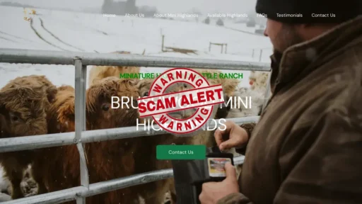 Scam Website Screenshot Brushwoodminihighlands.com
