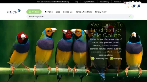 Scam Website Screenshot Buyfinchesforsale.org