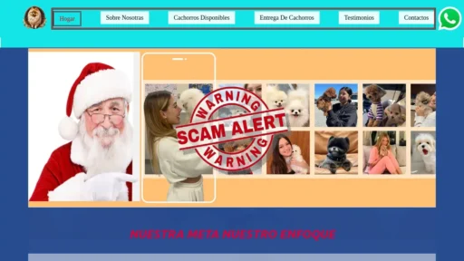 Scam Website Screenshot Cachorrosroyale.com