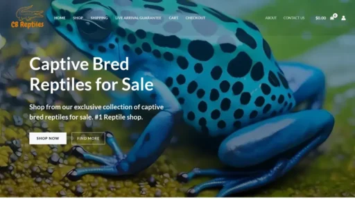 Scam Website Screenshot Captivebredreptileshop.com
