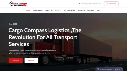 Scam Website Screenshot Cargocompasslogistics.com