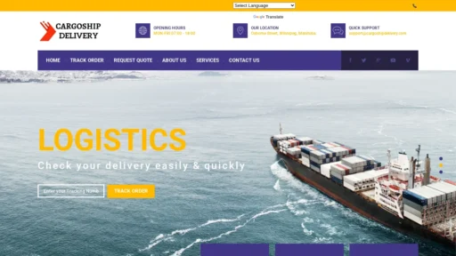 Scam Website Screenshot Cargoshipdelivery.com