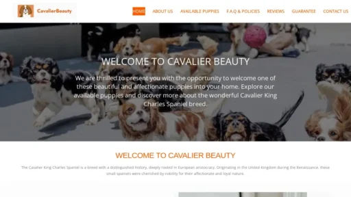 Scam Website Screenshot Cavalierbeautys.com