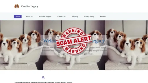 Scam Website Screenshot Cavalierlegacy.com