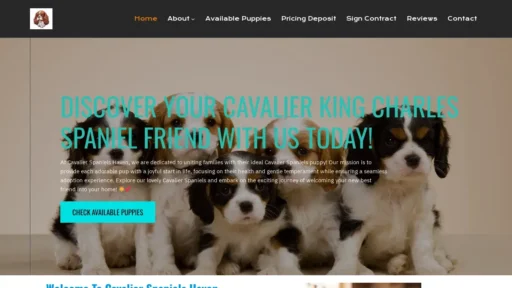 Scam Website Screenshot Cavalierspanielshaven.com