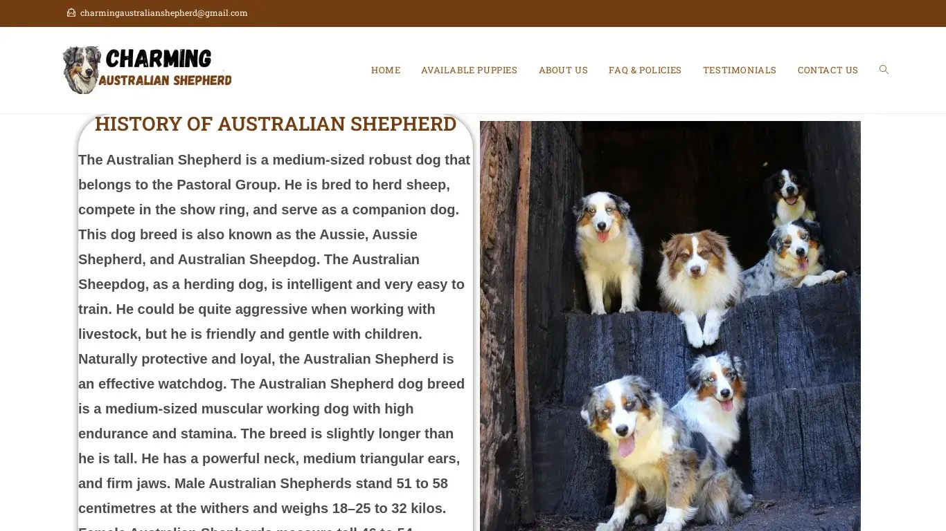 is Charming Australian Shepherd – Licensed Australian Shepherd Breeders legit? screenshot