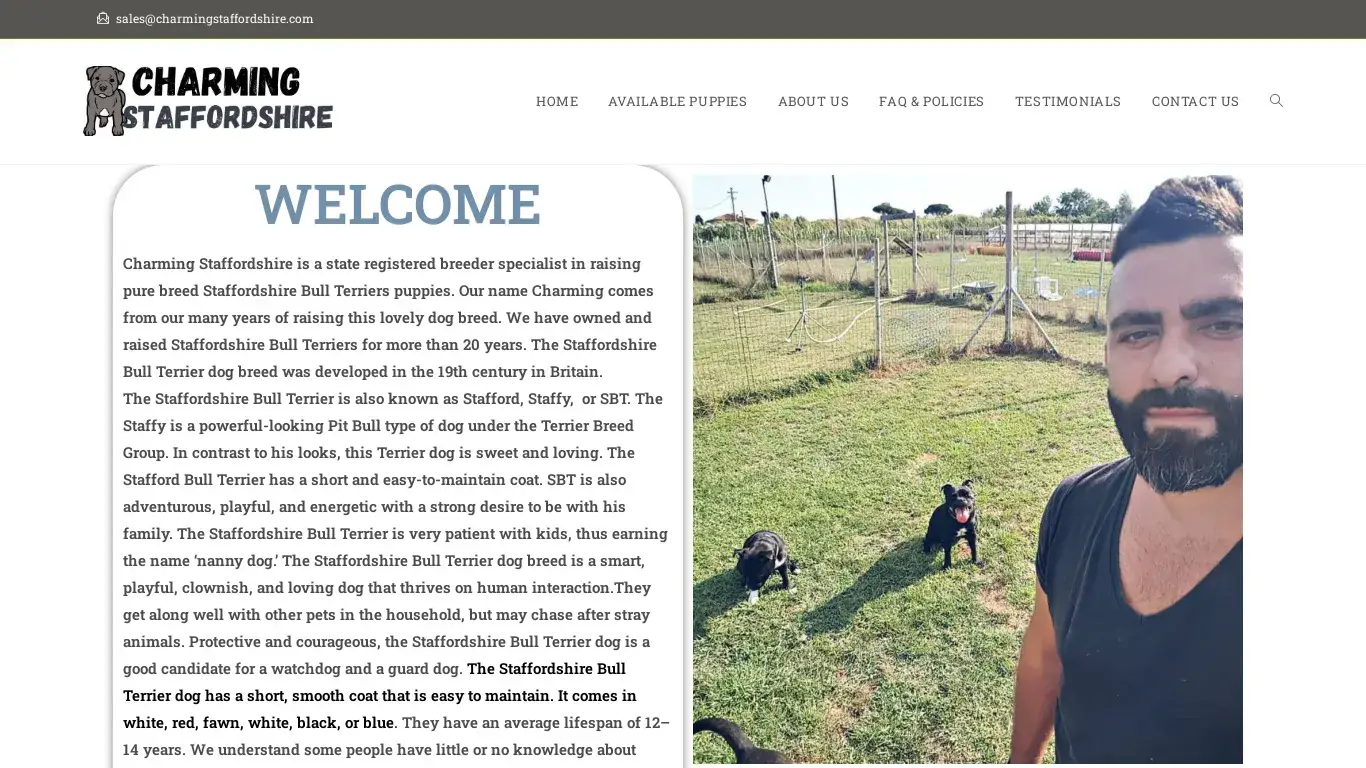 is Charming Staffordshire – Licensed Staffordshire Bull Terriers Breeders legit? screenshot