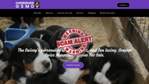 Scam Website Screenshot Cherishedgsmd.com