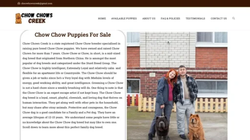 Scam Website Screenshot Chowchowscreek.com