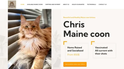 Scam Website Screenshot Chrismainecoonhome.com