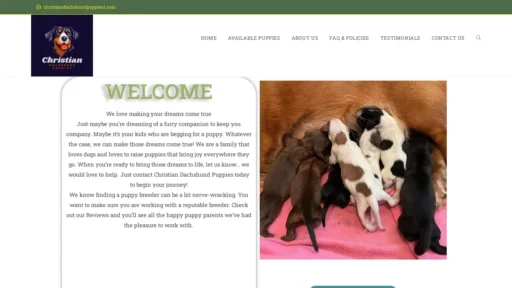 Scam Website Screenshot Christiandachshundpups.com