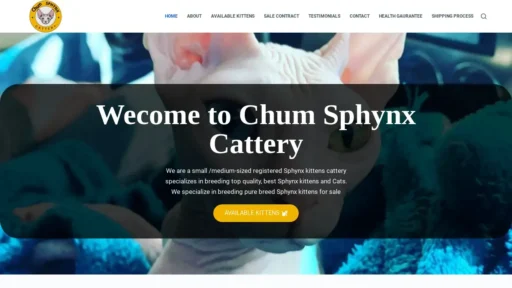 Scam Website Screenshot Chumsphynxcattery.com