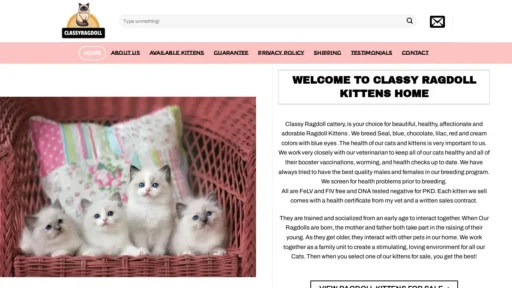 Scam Website Screenshot Classyragdoll.com