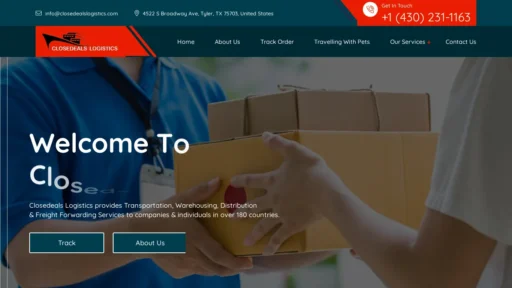 Scam Website Screenshot Closedealslogistics.com