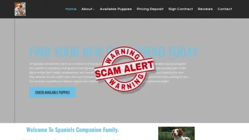 Scam Website Screenshot Cockercompanion.com